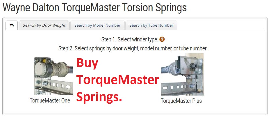 Buy Wayne Dalton TorqueMaster garage door torsion springs.