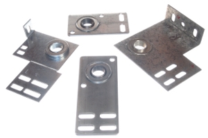 Garage door end bearing plates