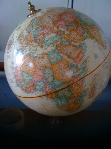A globe of the world showcasing how DDM Garage Doors has gone global.