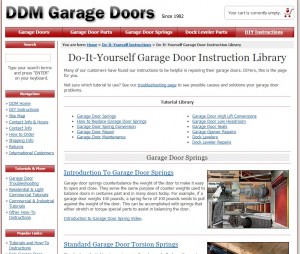 An image of the DIY Garage Door Instruction Library page on the site.