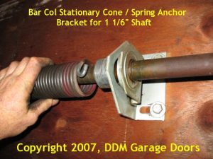 BarCol stationary cone and spring anchor bracket for 1 1/16 inch shaft.