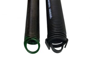 An image of a standard extension spring and a longer life extension spring. 