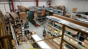 A view of DDM Garage Doors' large warehouse, from up above. 