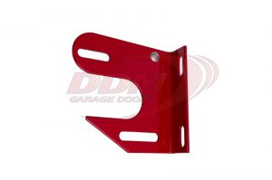 A Raynor Garage Door Center Bracket, powder coated in red for safety.