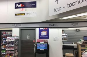 A view of the photo service area inside of a Walgreens store.