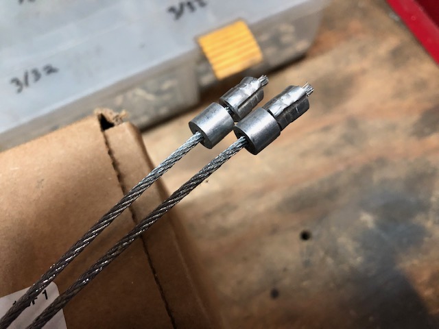 Image of cables with crimped tops.