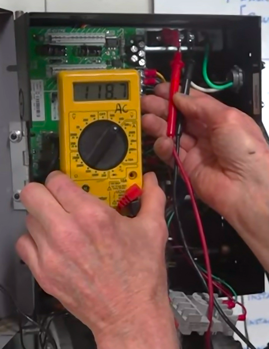 Checking the incoming voltage on a LiftMaster Operator