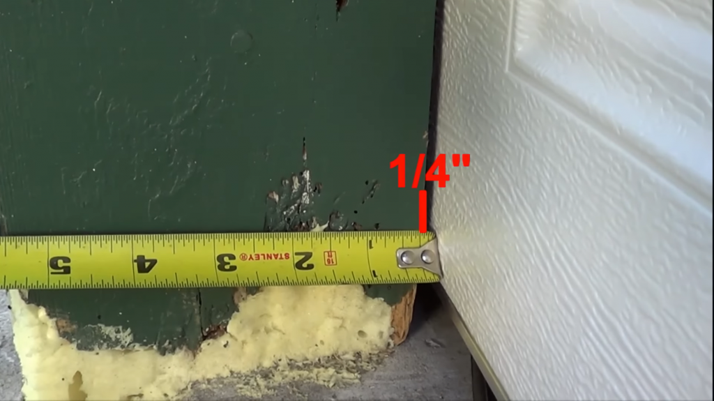 Use a tape measure to determine the gap between the garage door and the frame. This gap is how wind and insects could get inside your garage without weatherstripping