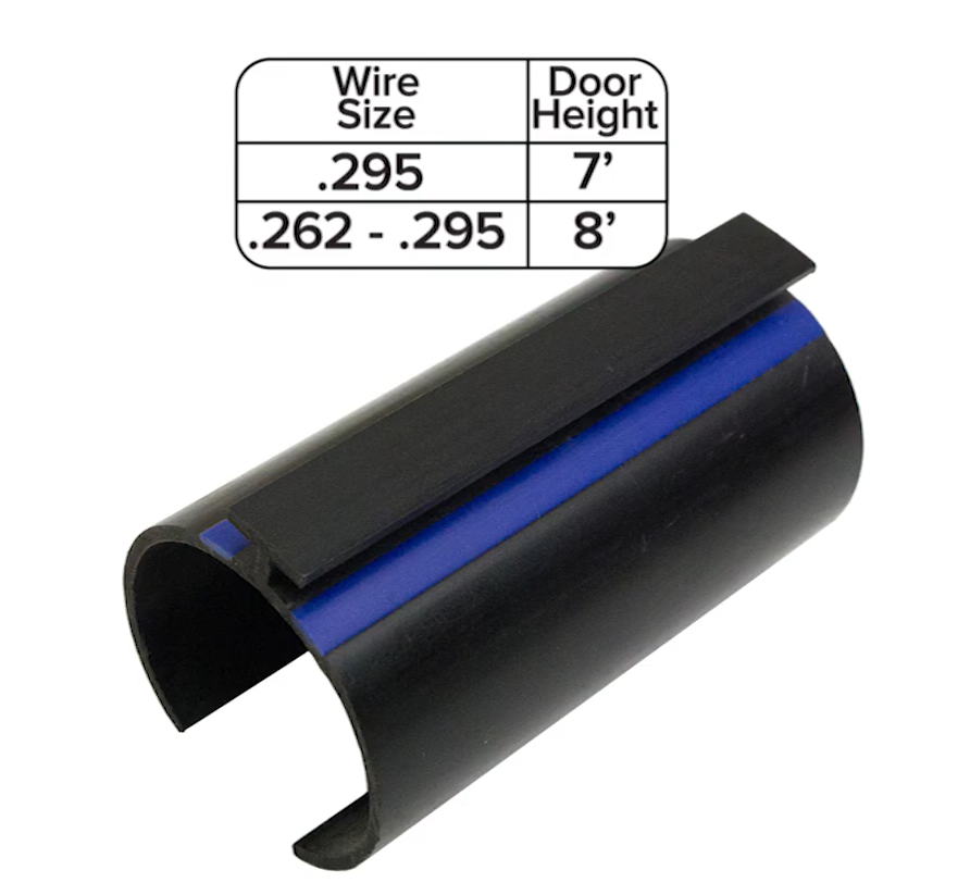 Spring King or Simple Set blue spacer.
Wire Size: .295; Door height: 7'
Wire Size: .262-.295; Door height: 8'
