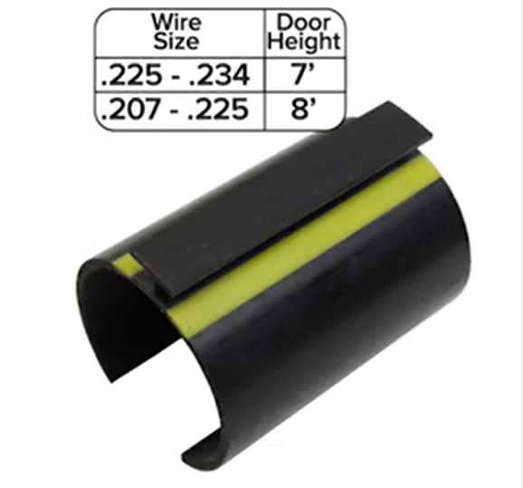 Spring King or Simple Set yellow spacer.
Wire Size: .225-.234; door height 7'
Wire Size: .207-.225; door height 8'