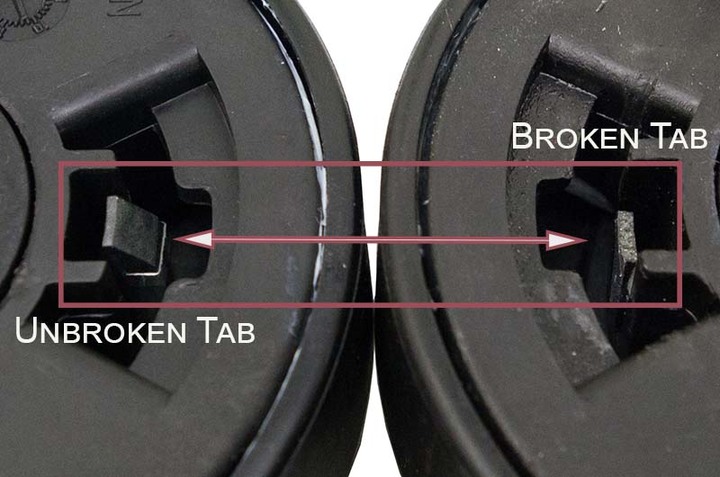 Broken tab on an EZ-Set winder
