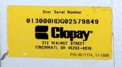 Garage door model number